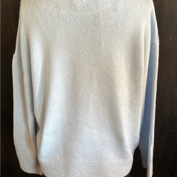 Anthropologie POODLE Maeve DOG ICON sweater light blue crew neck Pullover M NWT - Picture 11 of 14